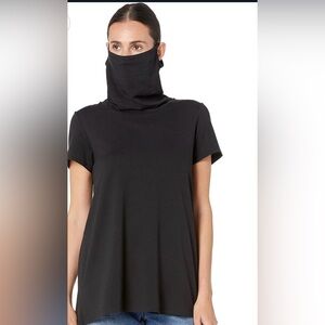 HUE Black Short Sleeve Top with Face Cover